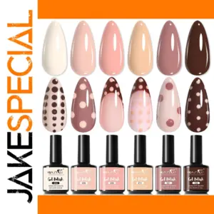 Elegant Gel Nail Polish Set in Milk Tea Shades