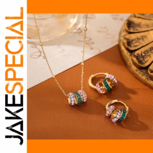 Vintage-Inspired Colorful Jewelry Set for Women