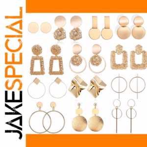 Geometric Drop Earrings in Metallic Shades