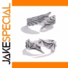 Silver Angel and Demon Ring Set for Men and Women