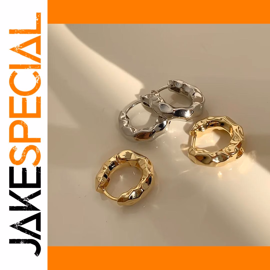 Vintage Copper Alloy Chunky Hoop Earrings for Women 1 Vintage Copper Alloy Chunky Hoop Earrings for Women