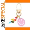 Cheerful Gold Finish Smile Face Keychain