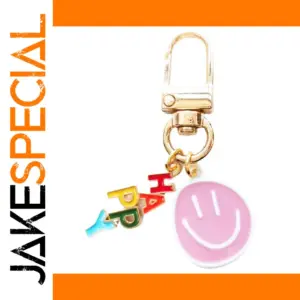 Cheerful Gold Finish Smile Face Keychain