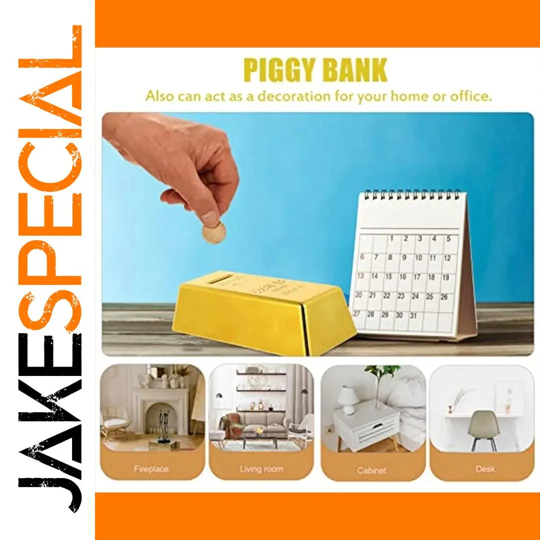 Gold Brick Piggy Bank for Kids 1 Gold Brick Piggy Bank for Kids