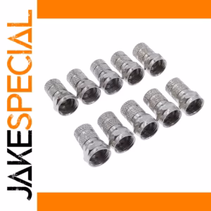 Set of 10 Brass F-Type Coaxial Connectors