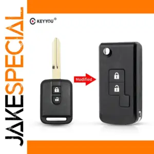 Black Nissan Key Shell Replacement for Qashqai & Micra