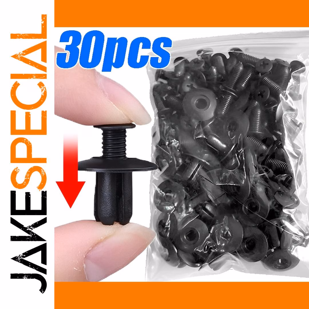 Black Automotive Plastic Rivet Set for 8mm Holes 1 Black Automotive Plastic Rivet Set for 8mm Holes