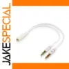 White 3.5mm Audio Splitter Cable for Devices