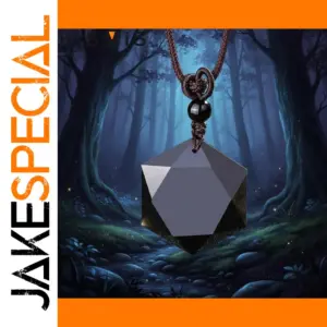 Black Obsidian Hexagonal Pendant Necklace