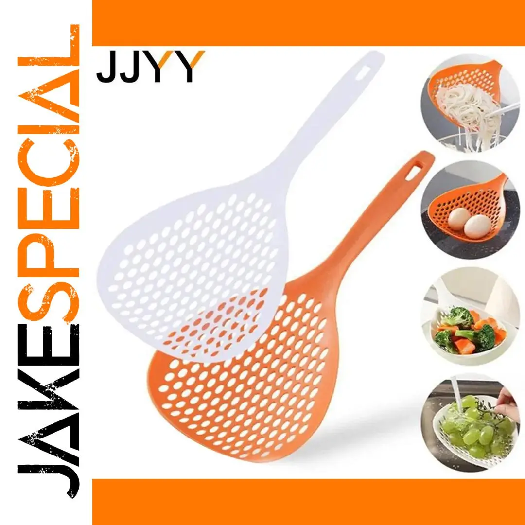 Stylish 35x14cm Handheld Strainer in Orange & White 1 Stylish 35x14cm Handheld Strainer in Orange & White