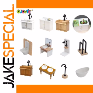 Miniature Resin Bathroom Sink Cupboard for Dollhouses