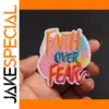 Vibrant Faith Over Fear Embroidered Patches Set