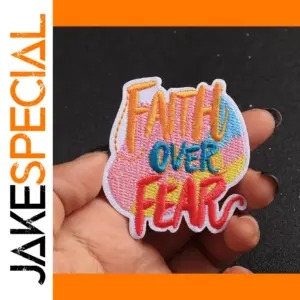Vibrant Faith Over Fear Embroidered Patches Set
