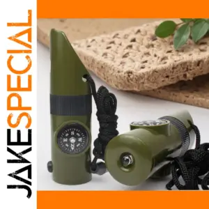 7-in-1 Outdoor Survival Whistle with Compass
