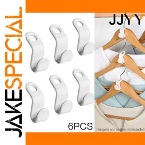 White Plastic Hanger Attachment Hooks Set