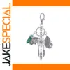 Boho-Style Metal Keyring with Gemstone Dangles