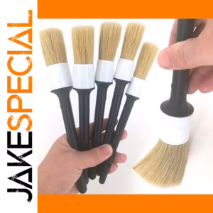 Set of Five Black Car Detailing Brushes