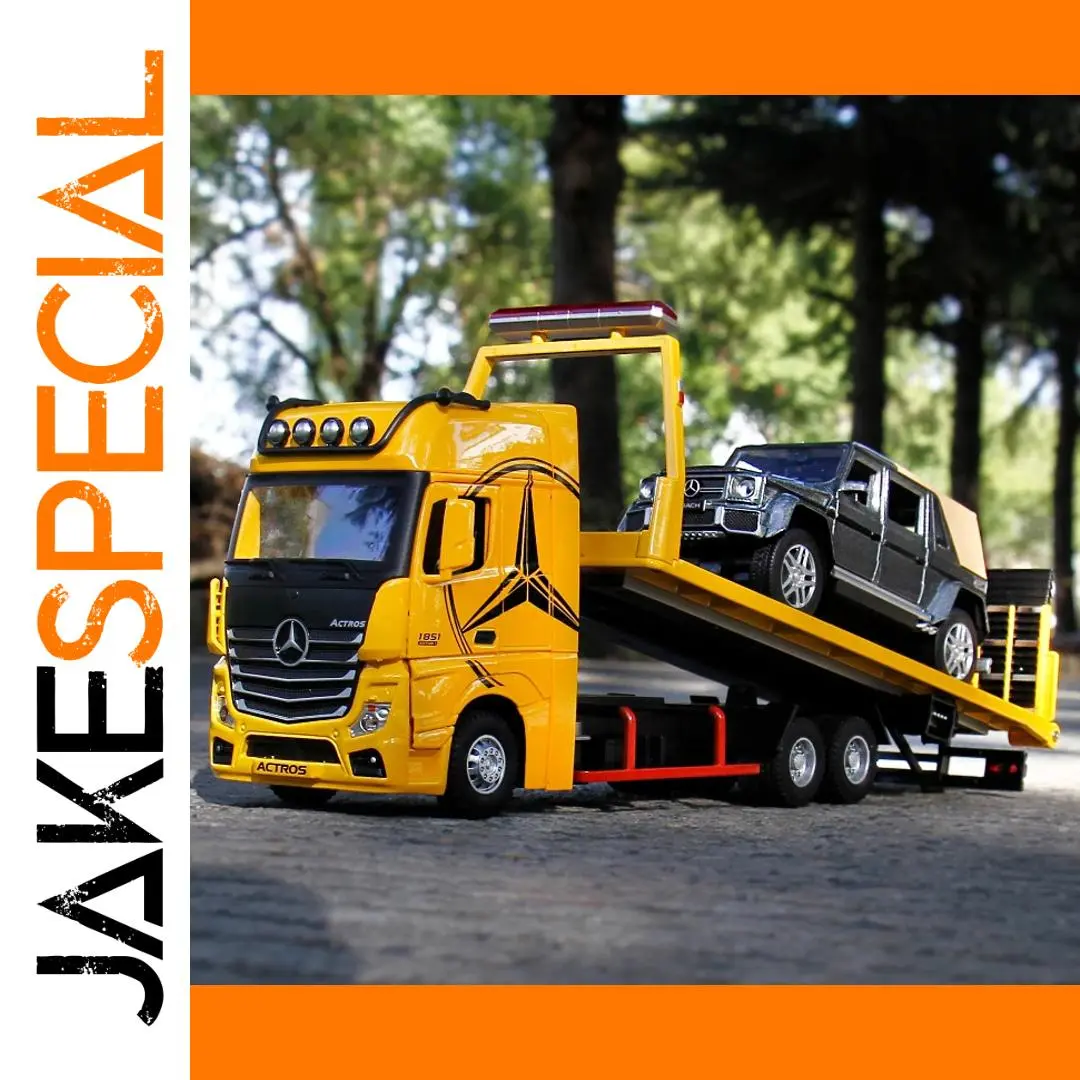 Yellow Mercedes-Benz Actros 1:24 Diecast Model 1 Yellow Mercedes-Benz Actros 1:24 Diecast Model