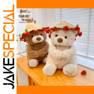 Handcrafted Cute Bear Plush Toy in Beige or Brown