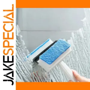 Double-Sided Glass Cleaning Brush with Squeegee