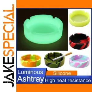 Glow-in-the-Dark Silicone Ashtray with Notches