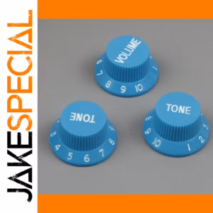 Blue Vintage-Style Guitar Control Knobs Set