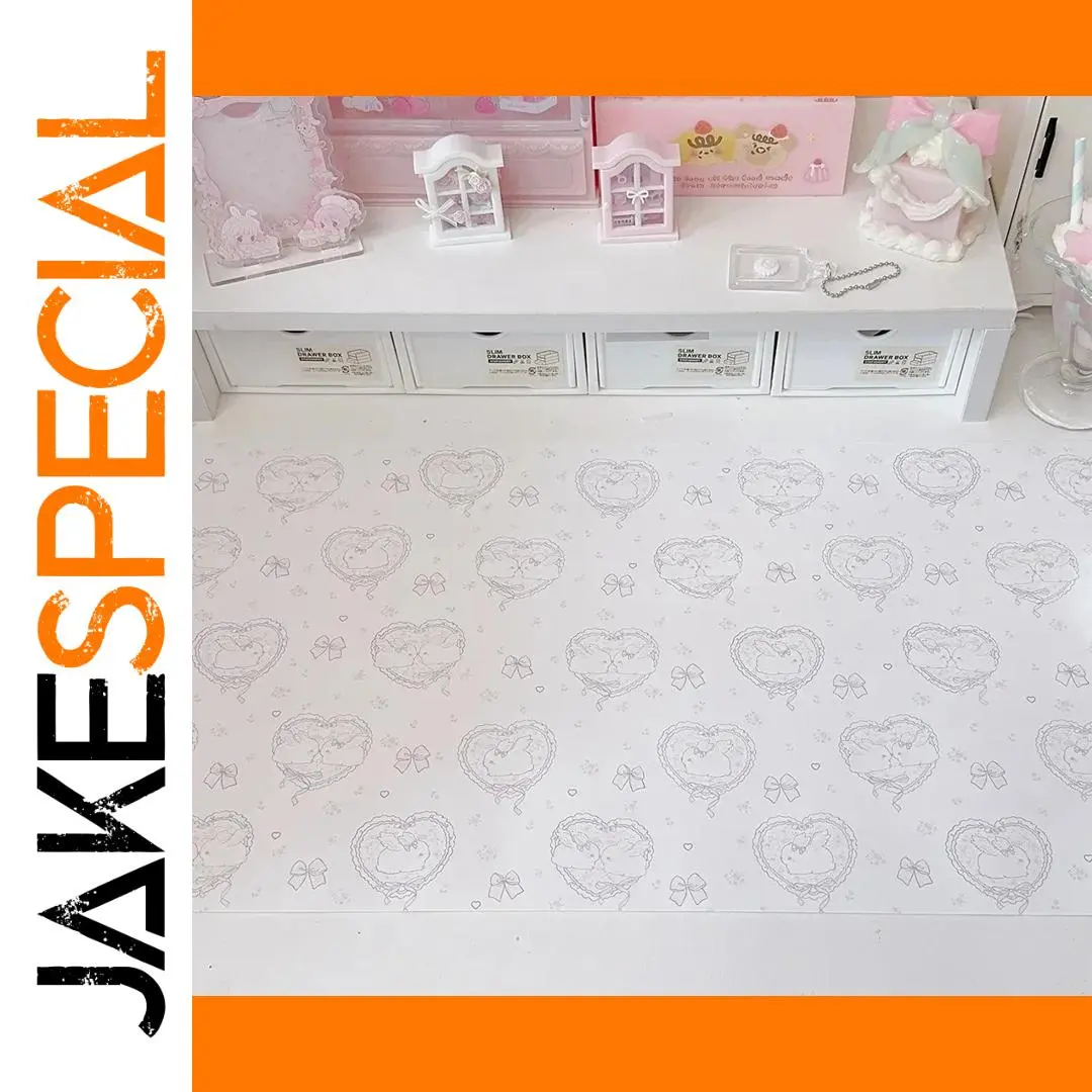 Pink Bunny PU Leather Desk Pad 21x26cm–50x100cm 1 Pink Bunny PU Leather Desk Pad 21x26cm–50x100cm