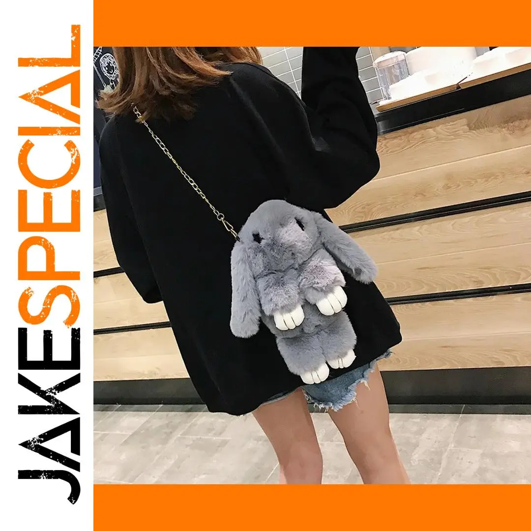 Plush Rabbit Backpack with Chain Clip 1 Plush Rabbit Backpack with Chain Clip