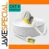 CAT 6 Flat Ethernet Cable 1-30m, White, High-Speed