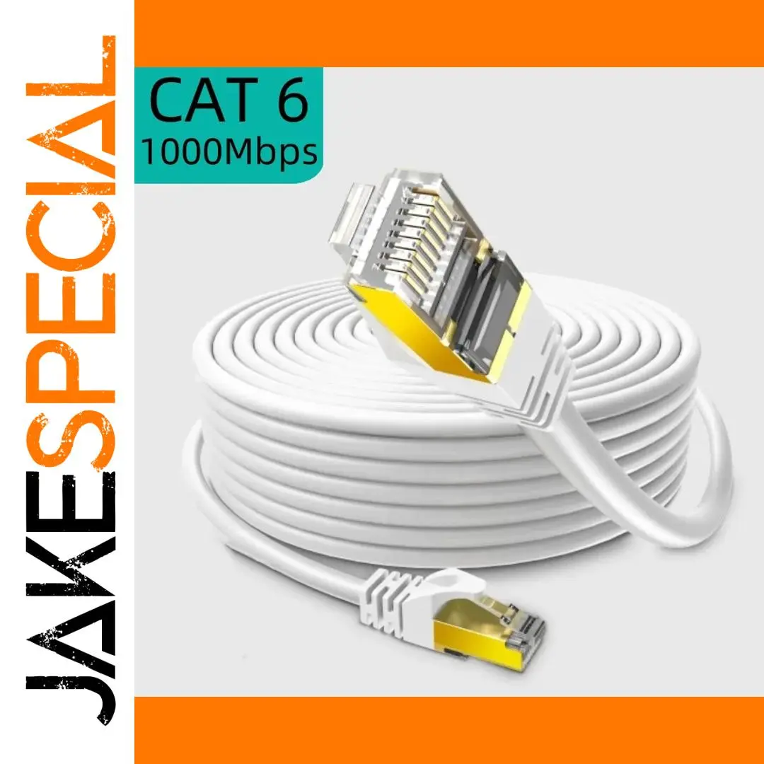 CAT 6 Flat Ethernet Cable 1-30m, White, High-Speed 1 CAT 6 Flat Ethernet Cable 1-30m, White, High-Speed