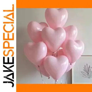 Pink Heart-Shaped Latex Balloons Set