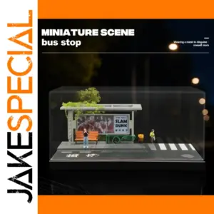 Miniature Urban Bus Stop Scene 1/64 Scale