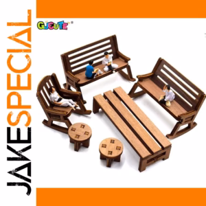 Wooden Dollhouse Park Furniture Set