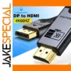 UGOURD 4K DisplayPort to HDMI 2.0 Cable 3m