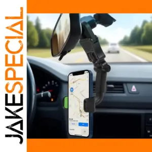 Adjustable Black Car Phone Holder for Rearview Mirror
