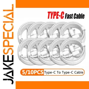 White USB-C to USB-C Fast Charging Cable Set