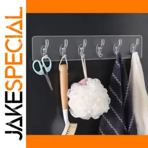 Transparent Six-Hook Wall Organizer