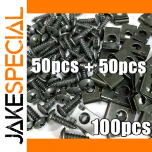 Automotive Fastener Set with 50 Iron Screws & Clips