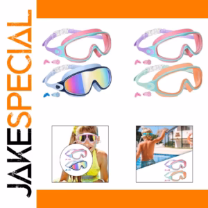 Colorful Kids' Wide-View Swimming Goggles