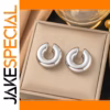 Bold Silver C-Shaped Clip-On Earrings