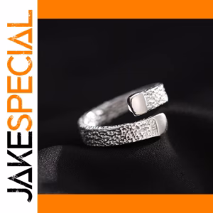 Vintage Silver Hammer Pattern Adjustable Ring