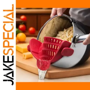 Vibrant Silicone Pot Strainer with Secure Clips