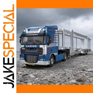 Blue Alloy Double Deck Flatbed Truck Model