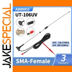 Dual-Band VHF/UHF Radio Antenna with SMA-F