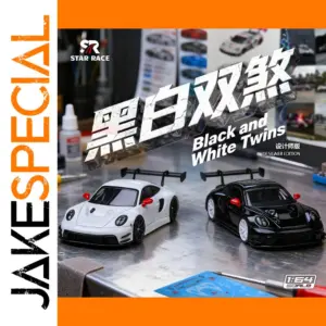 Black and White Porsche 911 GT3 R Diecast Model