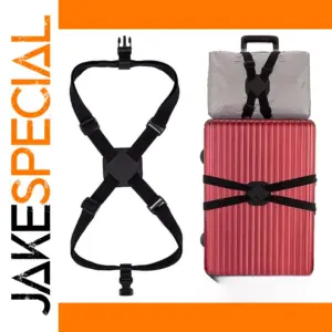 Black Durable Luggage Strap with Adjustable Buckle
