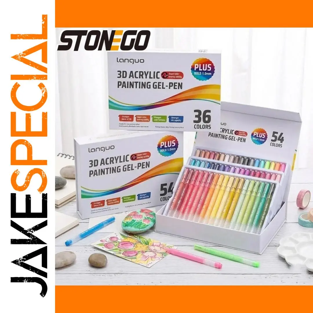 STONEGO 3D Acrylic Gel Pen Set in 36 or 54 Colors 1 STONEGO 3D Acrylic Gel Pen Set in 36 or 54 Colors