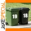 Colorful Waterproof PVC Trash Can Number Stickers