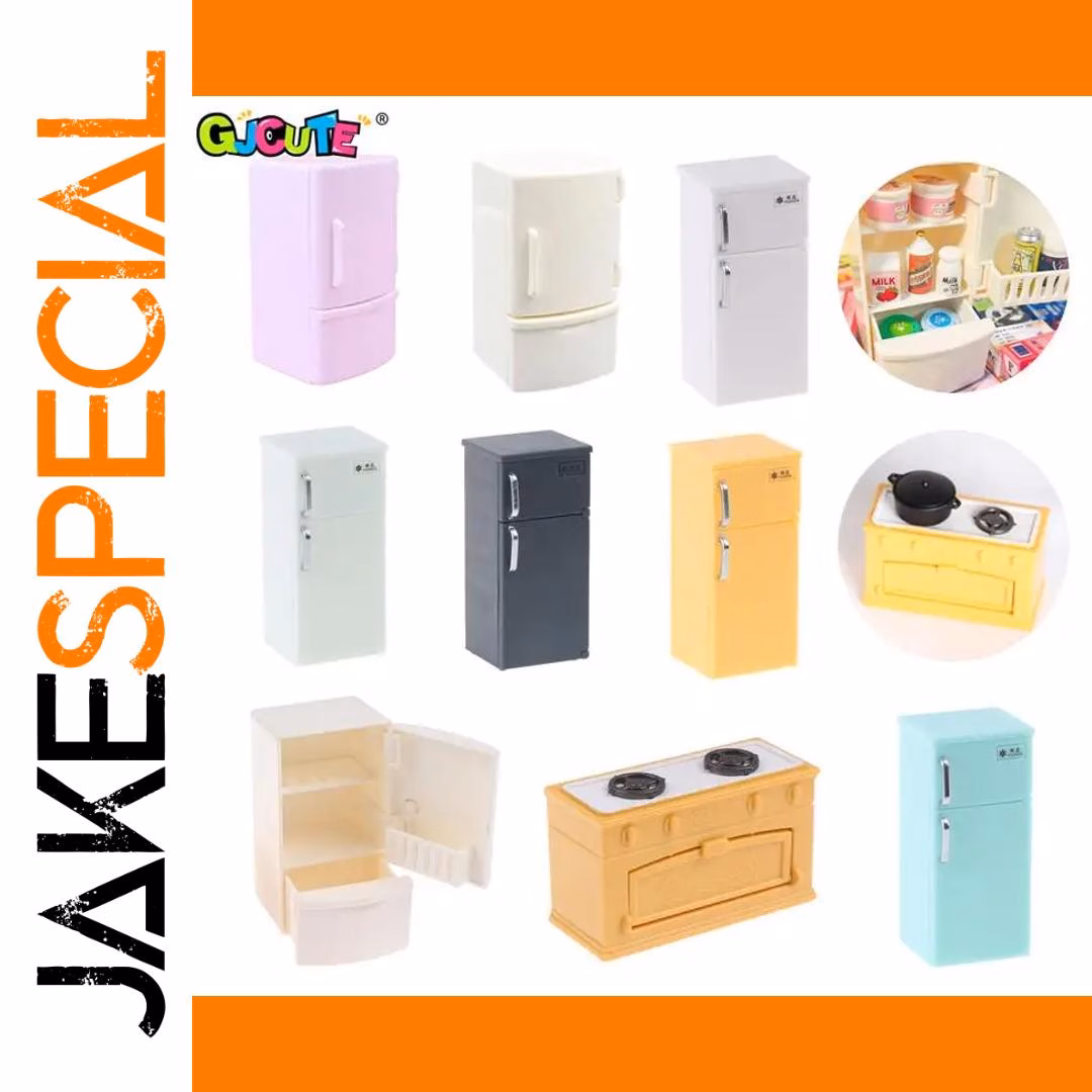Miniature White Dollhouse Refrigerator 1/12 Scale 1 Miniature White Dollhouse Refrigerator 1/12 Scale