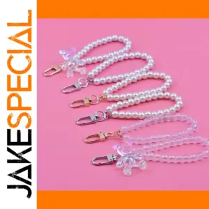 Colorful Bear Keychain with Pearl Beads